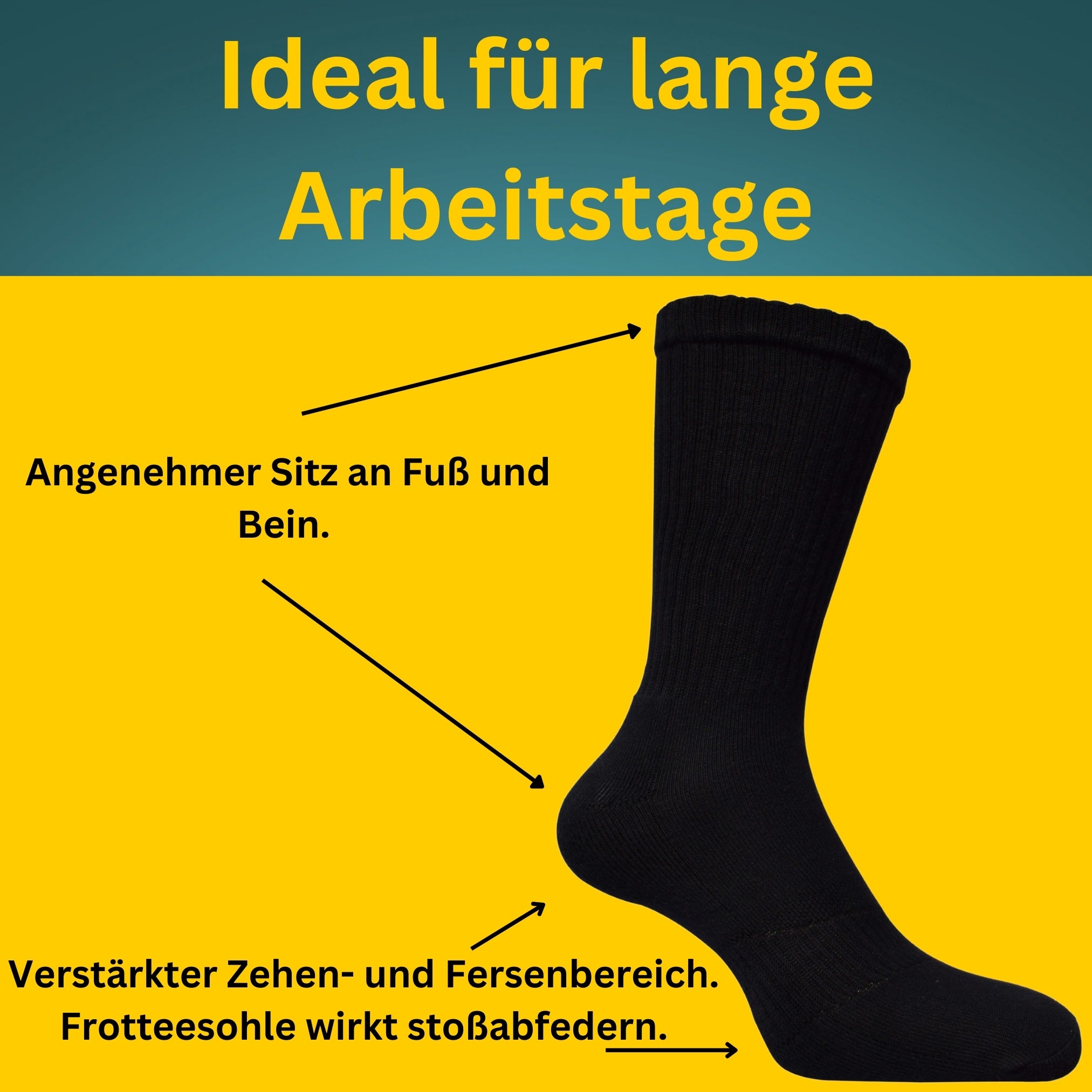 Arbeitssocken gegen Schweißfüße - Langlebig & Haltbar